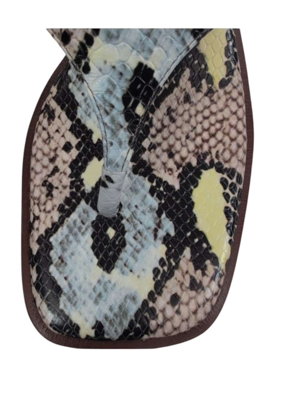 Vince Camuto Cannetta Sandal Snake-Print Kitten Heel leather Thong - Picture 6 of 8